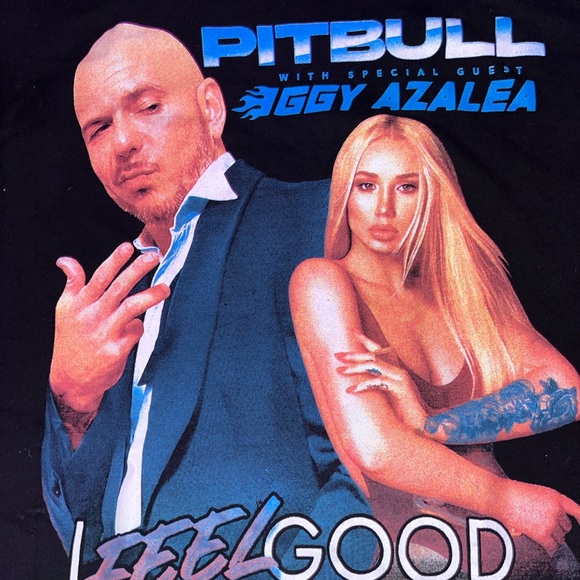 Pitbull and Iggy Azalia tour tee Size M color Black with graphics on each side. - Picture 2 of 5